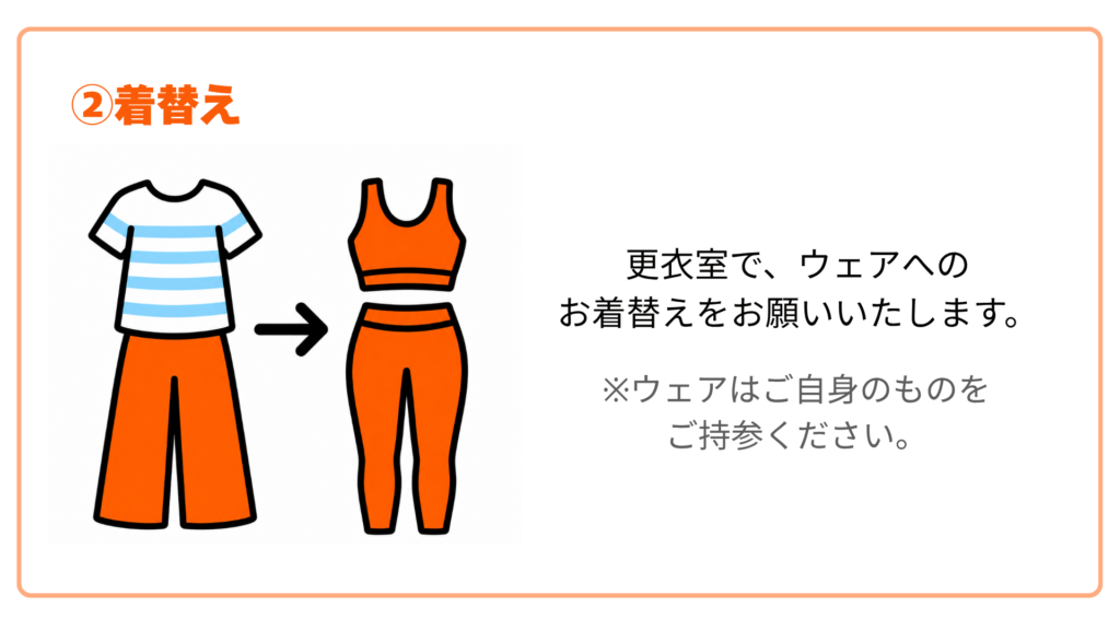 ②着替え